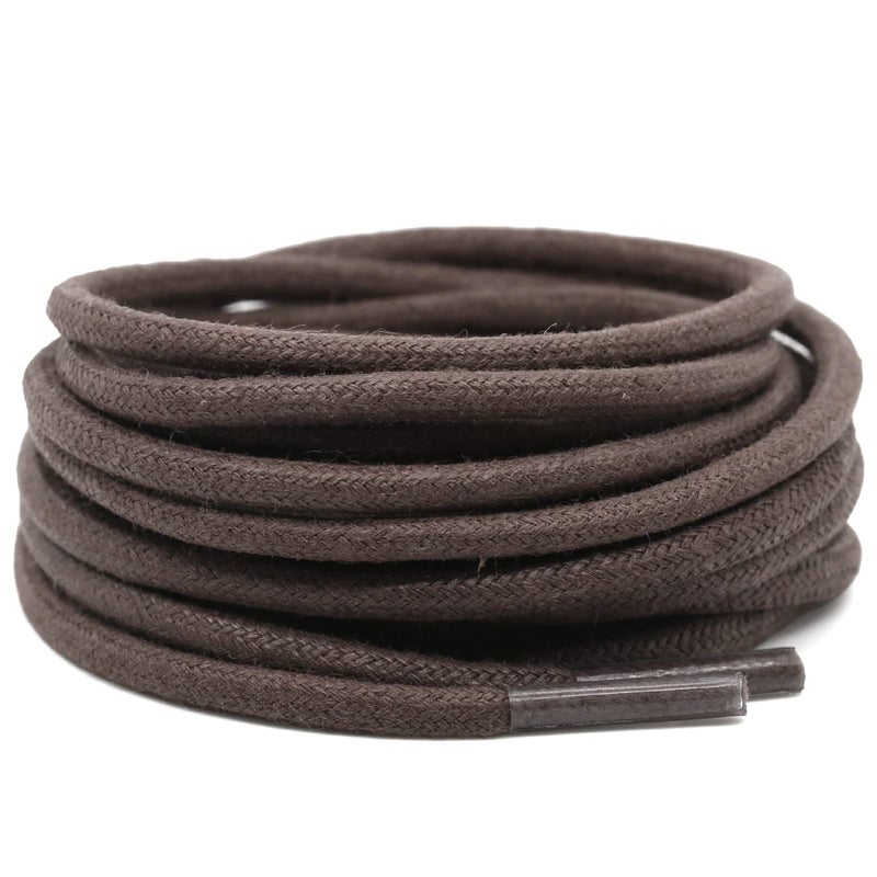 DELELE 2 Pair 24 inch Dark Brown Round Waxed Oxford Shoe Laces for Dress Shoes and Boots - Image 3